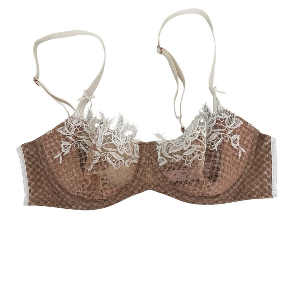 VICTORIA SECRET DREAM ANGELS PUSH UP WITHOUT PADDING BRA NWOT 34B SHEER LACE